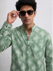 Comfort Meets Style – Plus Size Printed Cotton Kurta