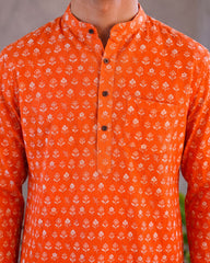 Sunburst Elegance โ Printed Cotton Short Kurta