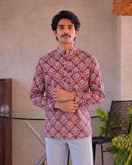 Royal Blossom – Printed Cotton Short Kurta