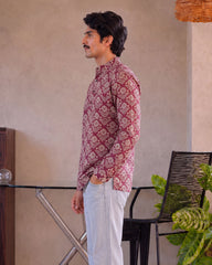 Royal Blossom – Printed Cotton Short Kurta