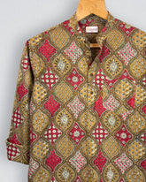 Elegant Mosaic – Printed Cotton Short Kurta