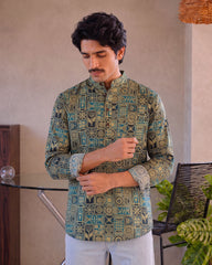 Heritage Vibes – Printed Cotton Short Kurta