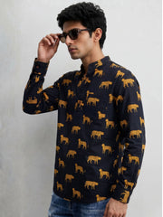 Bold Tigers โ Plus Size Printed Cotton Short Kurta