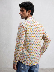Vibrant Elephants โ Plus Size Cotton Short Kurta