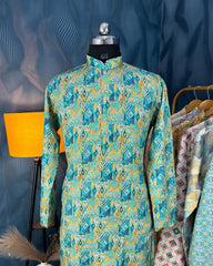 Royal Reverberation Silver Printed Kurta