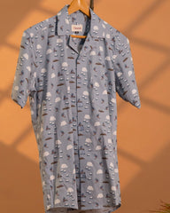 Alpine Drift – Winter Escape Cuban Collar Shirt - Jaipuri Crown