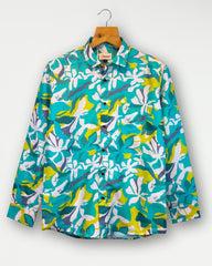 Aqua Bloom – Full Sleeve Printed Shirt - Jaipuri Crown