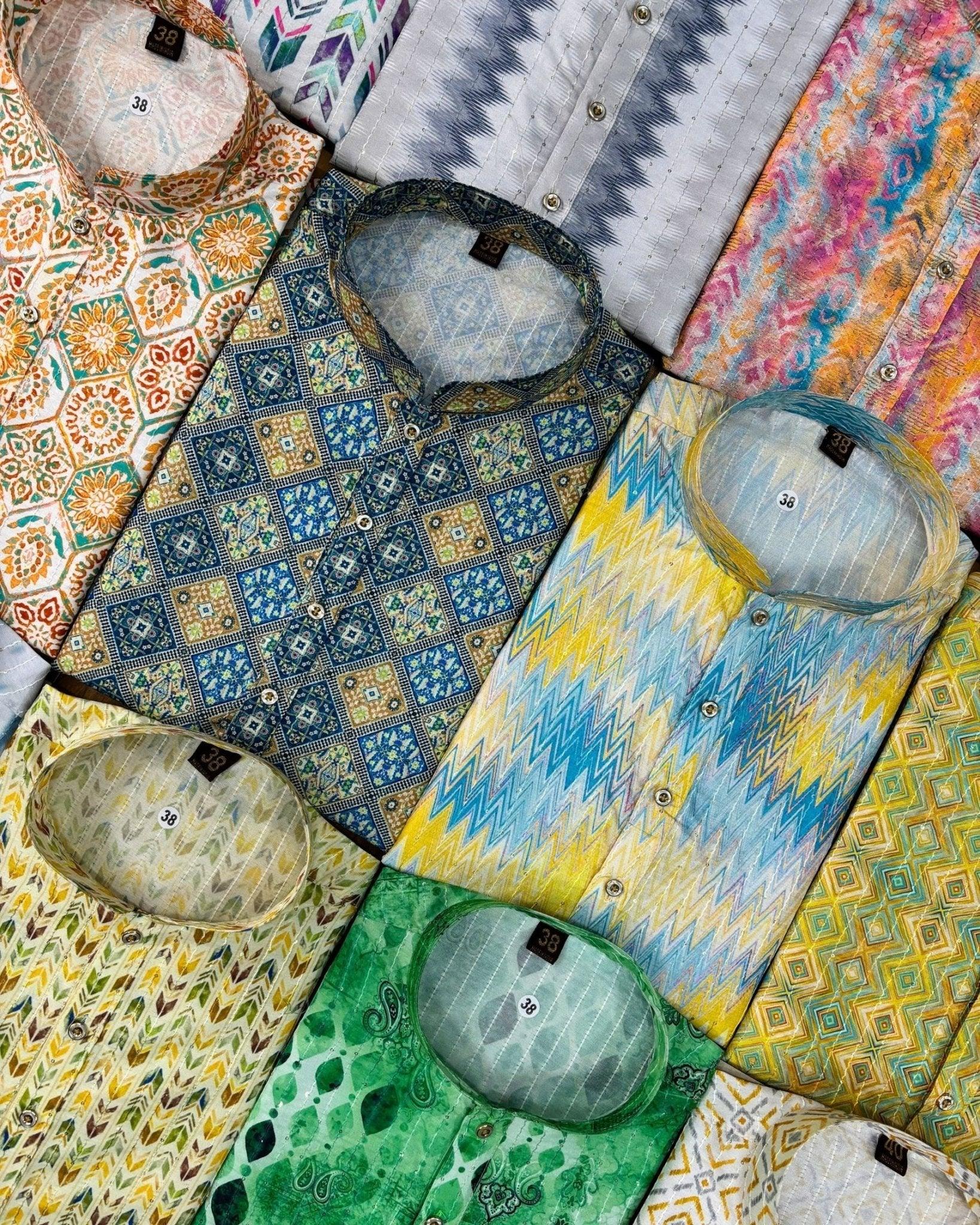 Azure Bandhej Kurta - Jaipuri Crown