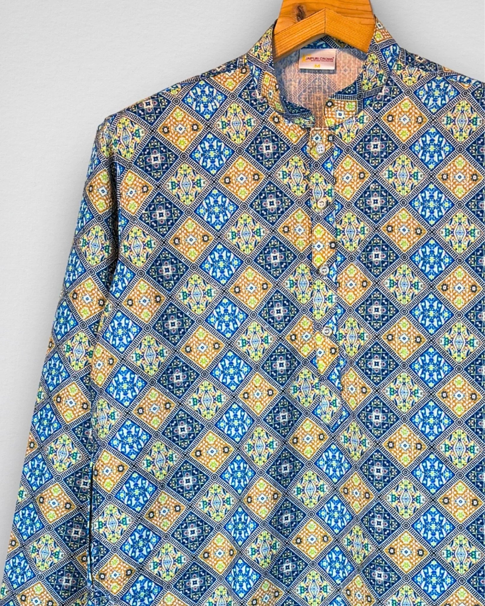 Azure Bandhej Kurta - Jaipuri Crown