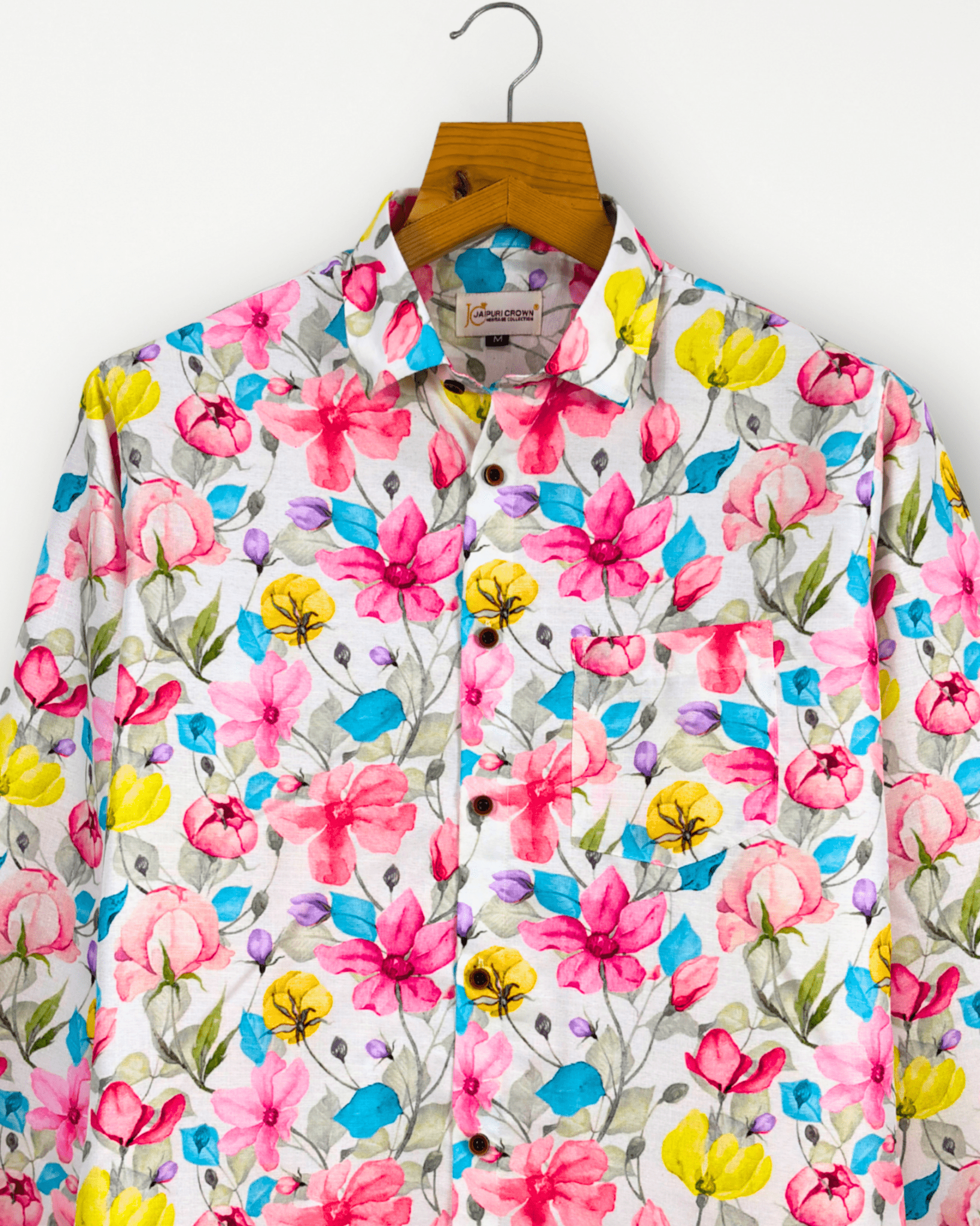 Bloom Pop – Full Sleeve Printed Shirt - Jaipuri Crown