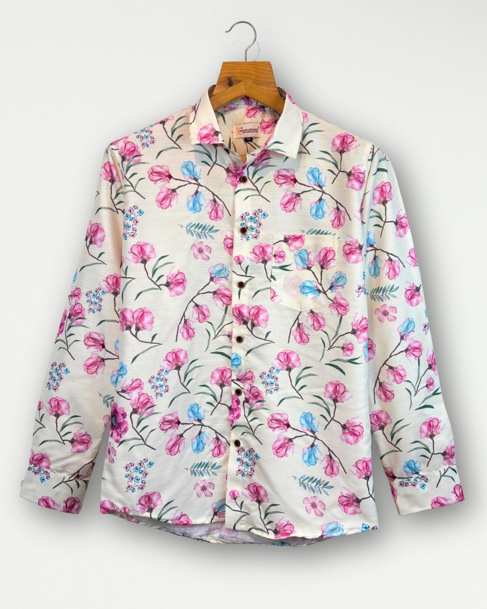 Blossom Veil Full Sleeve Printed Shirt - Jaipuri Crown