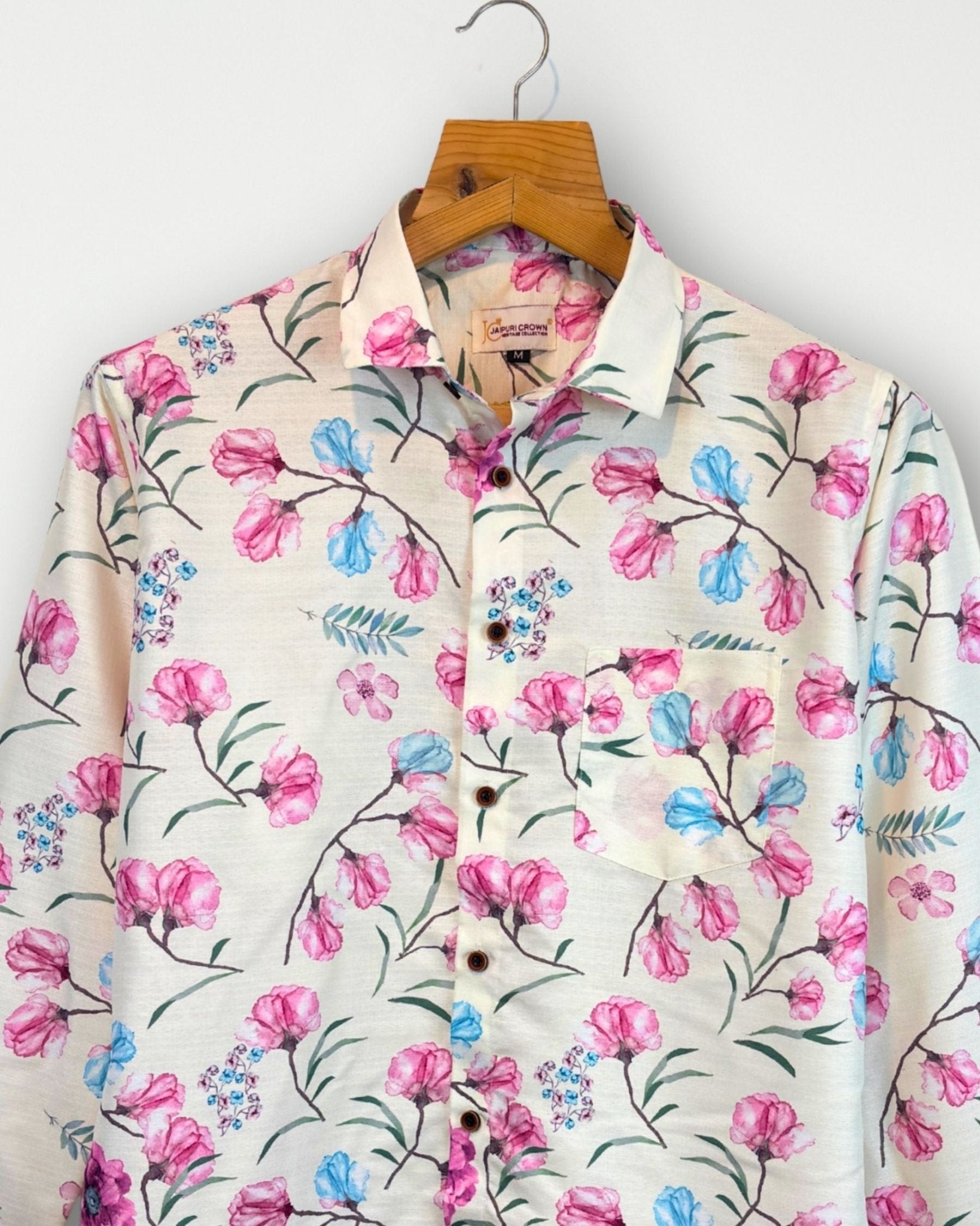 Blossom Veil Full Sleeve Printed Shirt - Jaipuri Crown