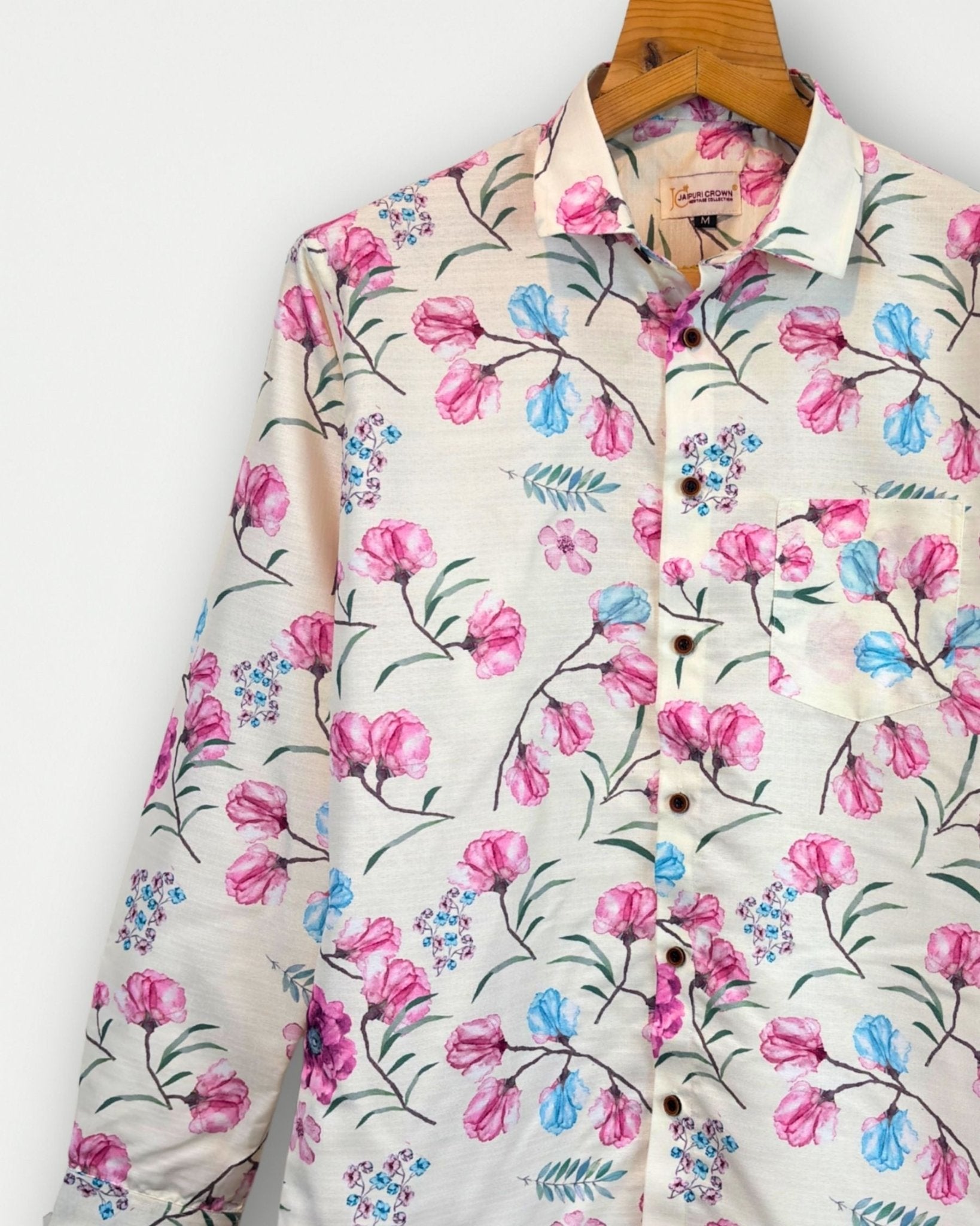 Blossom Veil Full Sleeve Printed Shirt - Jaipuri Crown