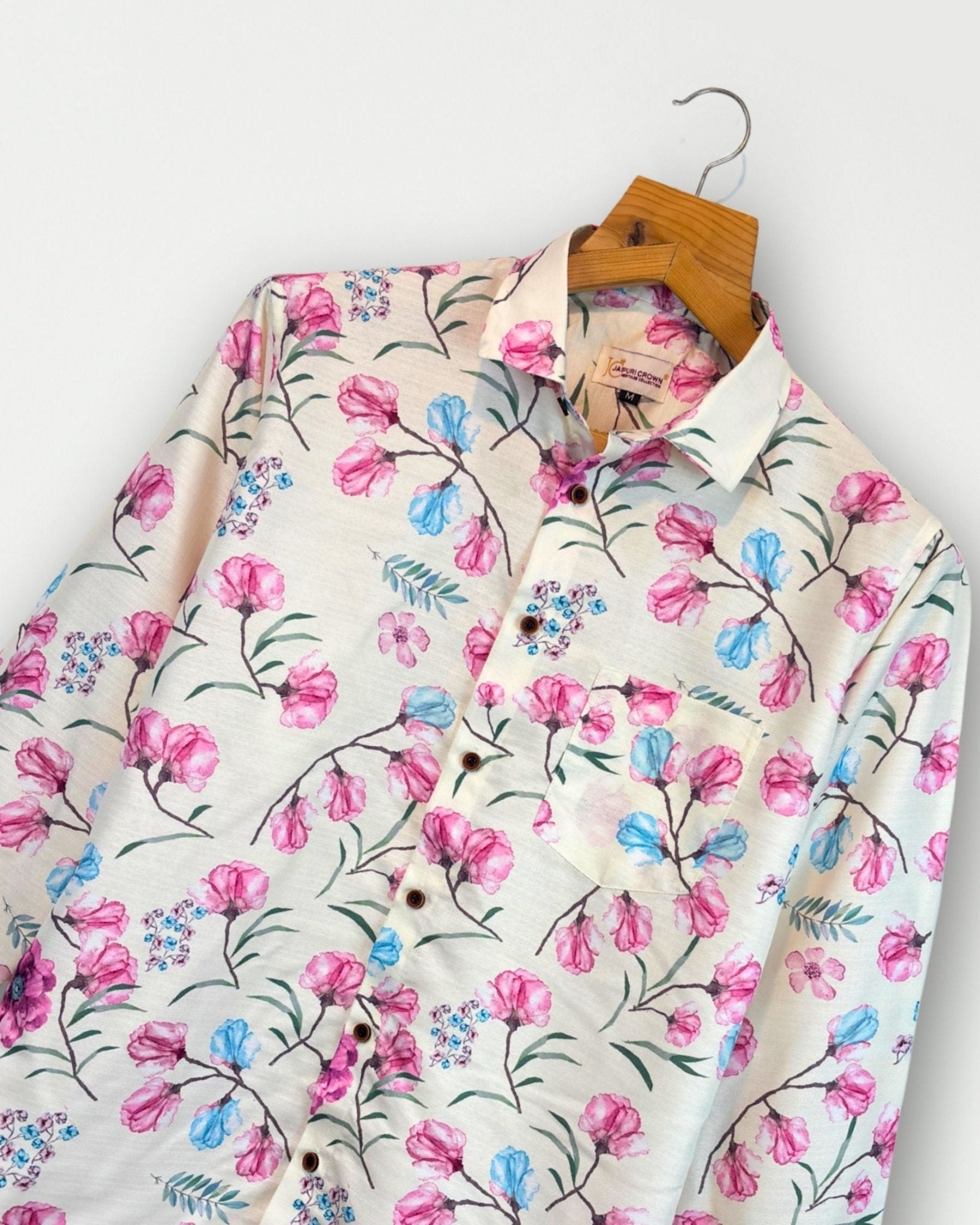 Blossom Veil Full Sleeve Printed Shirt - Jaipuri Crown