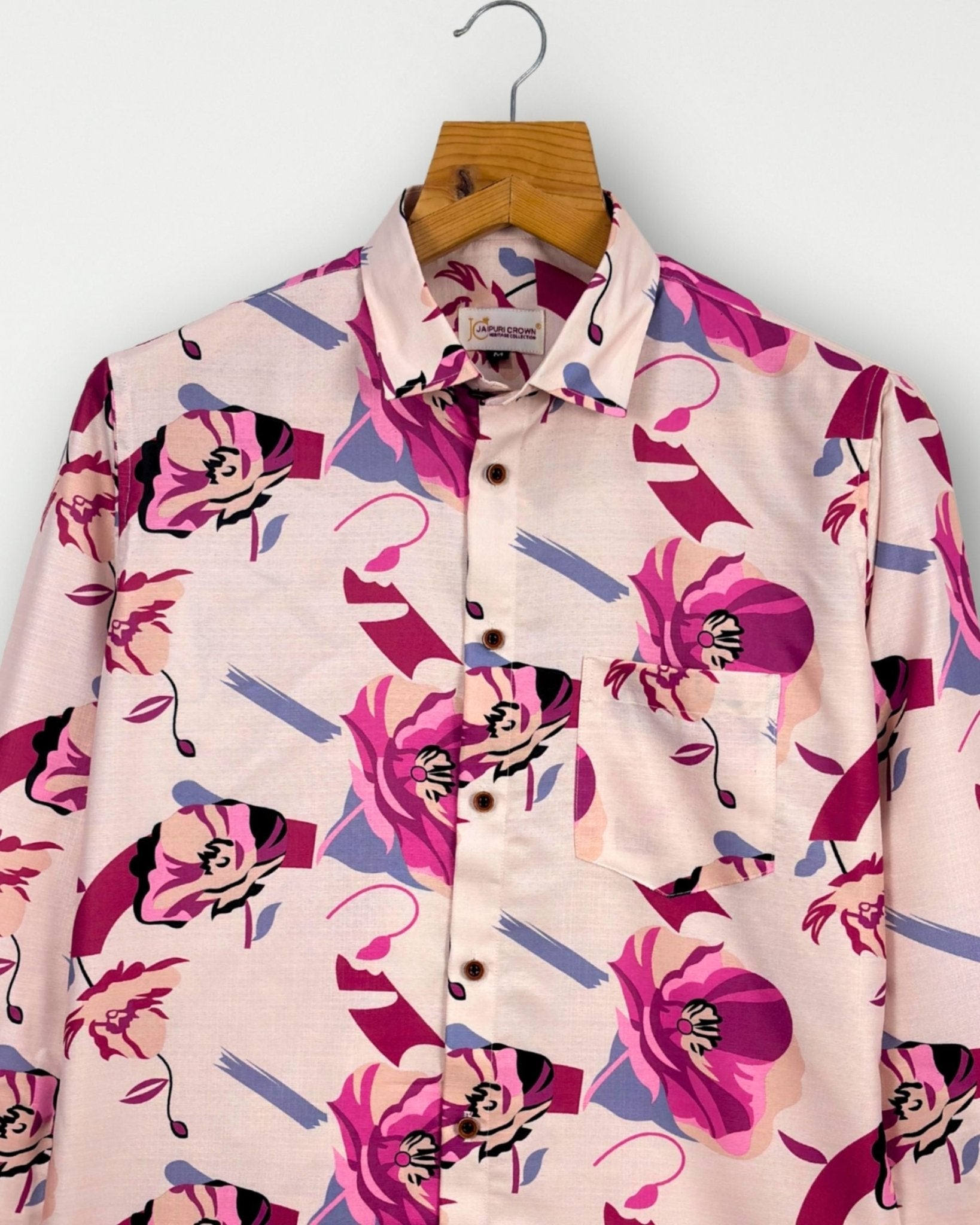 Blush Shadow – Full Sleeve Printed Shirt - Jaipuri Crown