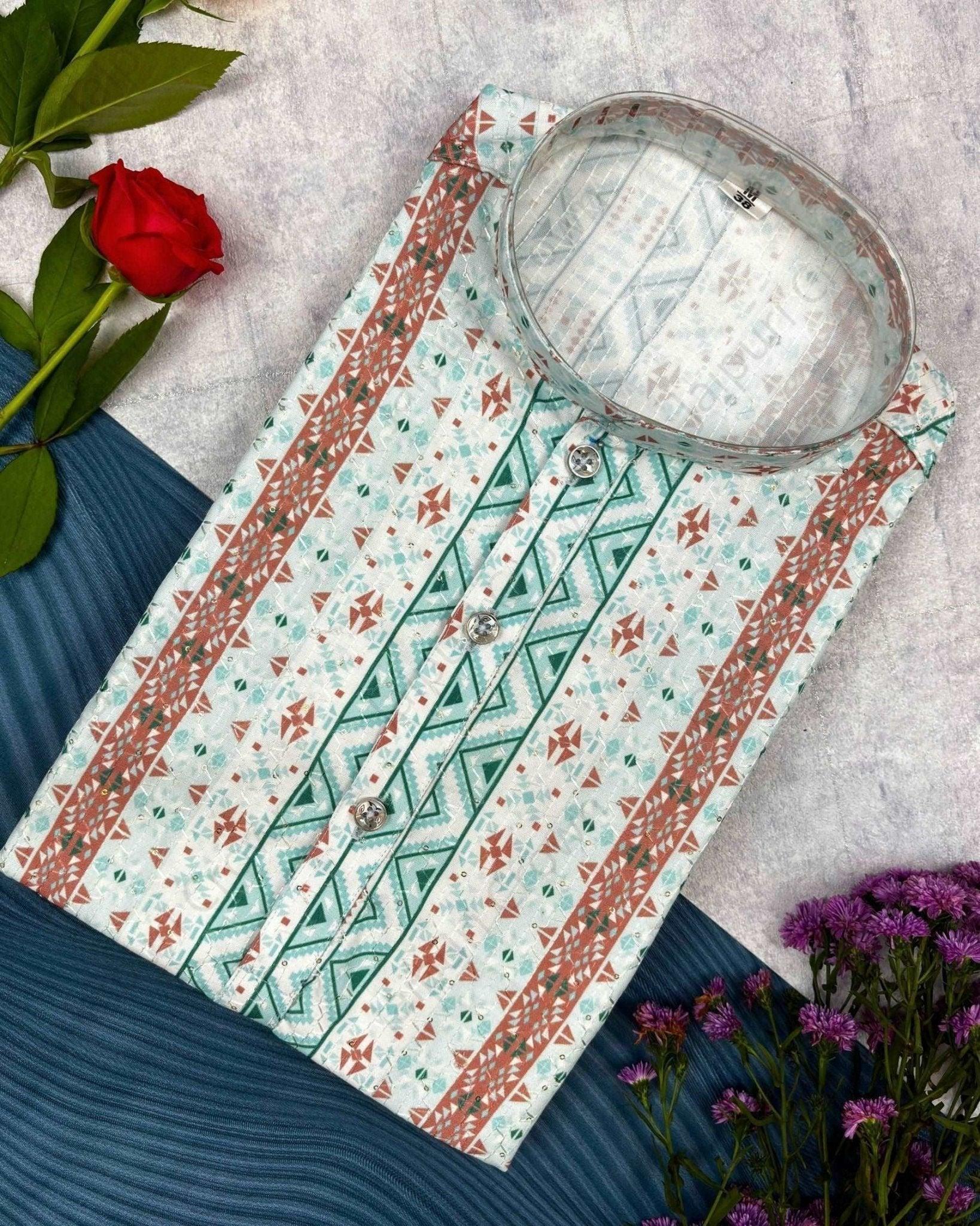 Bold Lines Printed Kurta - Jaipuri Crown