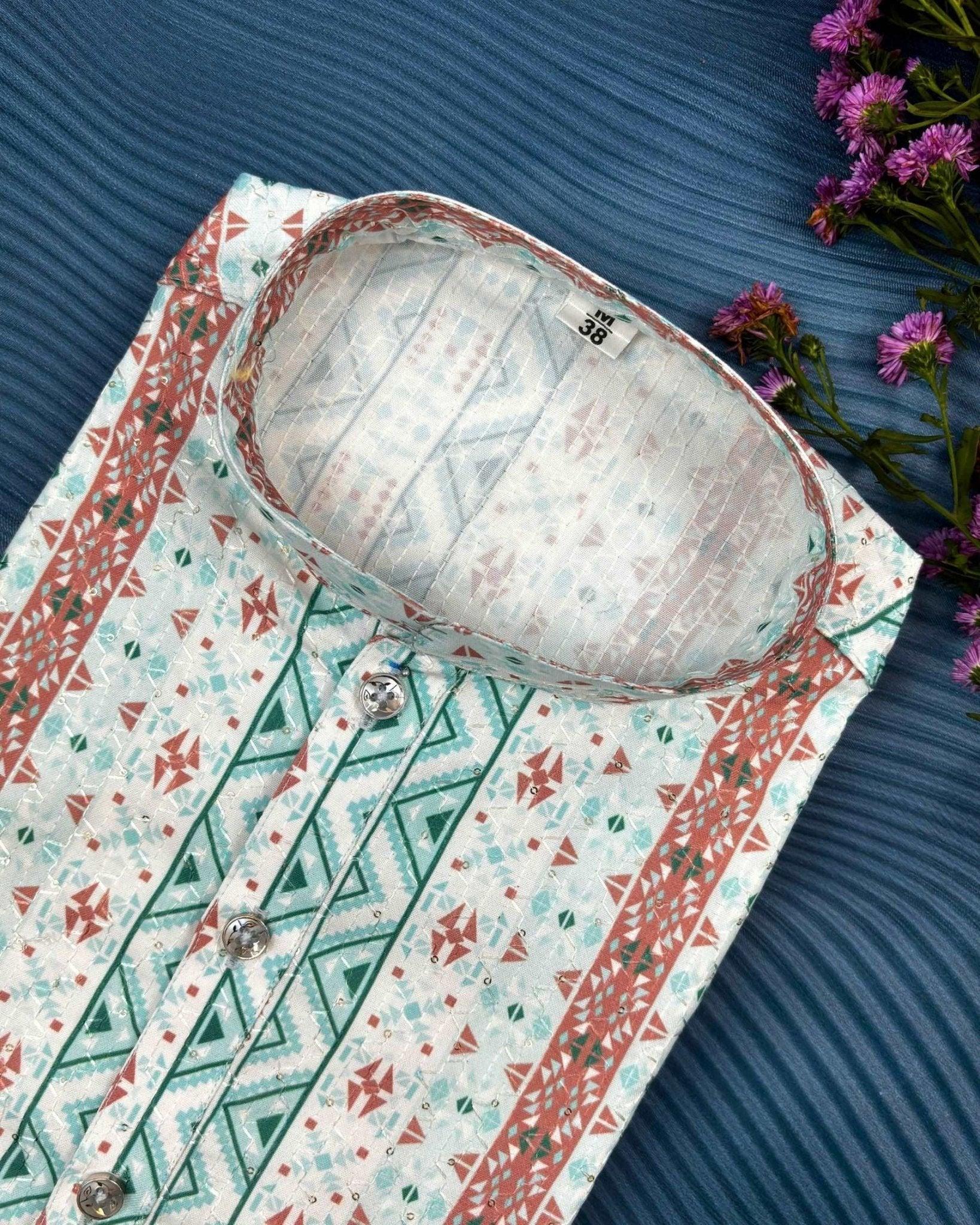 Bold Lines Printed Kurta - Jaipuri Crown