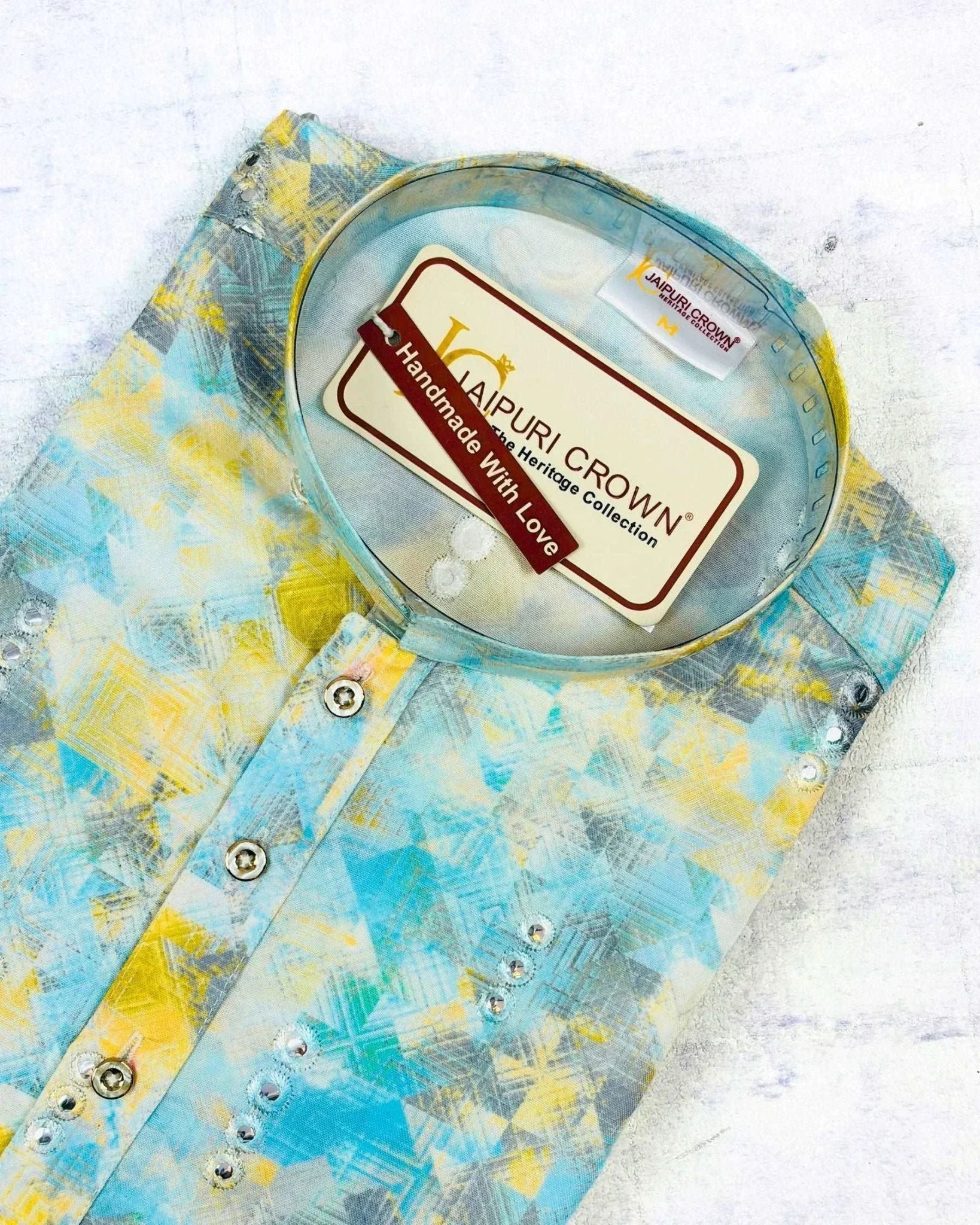 Cascade Mirror Work Kurta - Jaipuri Crown