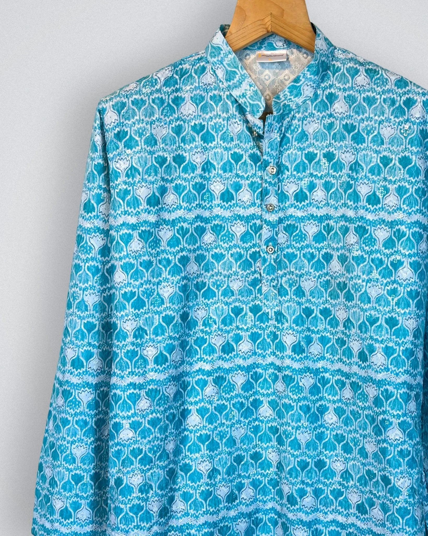 Celestial Charms Printed Lucknowi Kurta - Jaipuri Crown