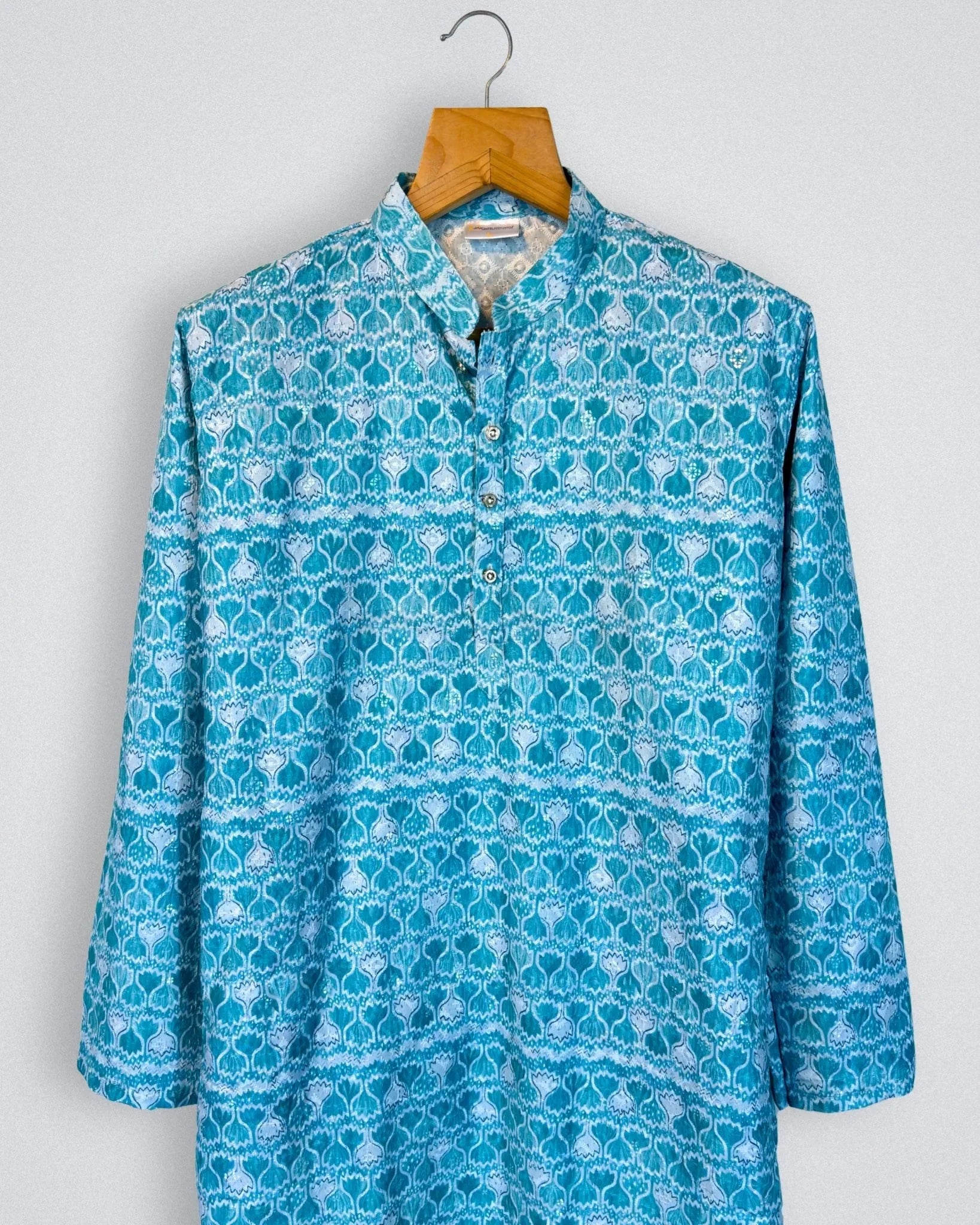 Celestial Charms Printed Lucknowi Kurta - Jaipuri Crown