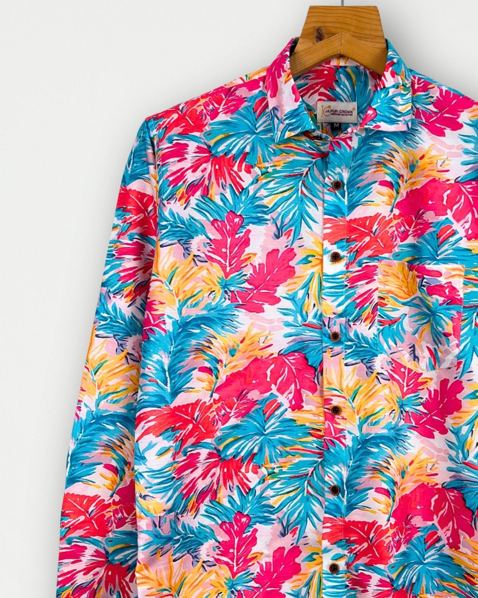 Coral Palm – Full Sleeve Printed Shirt - Jaipuri Crown