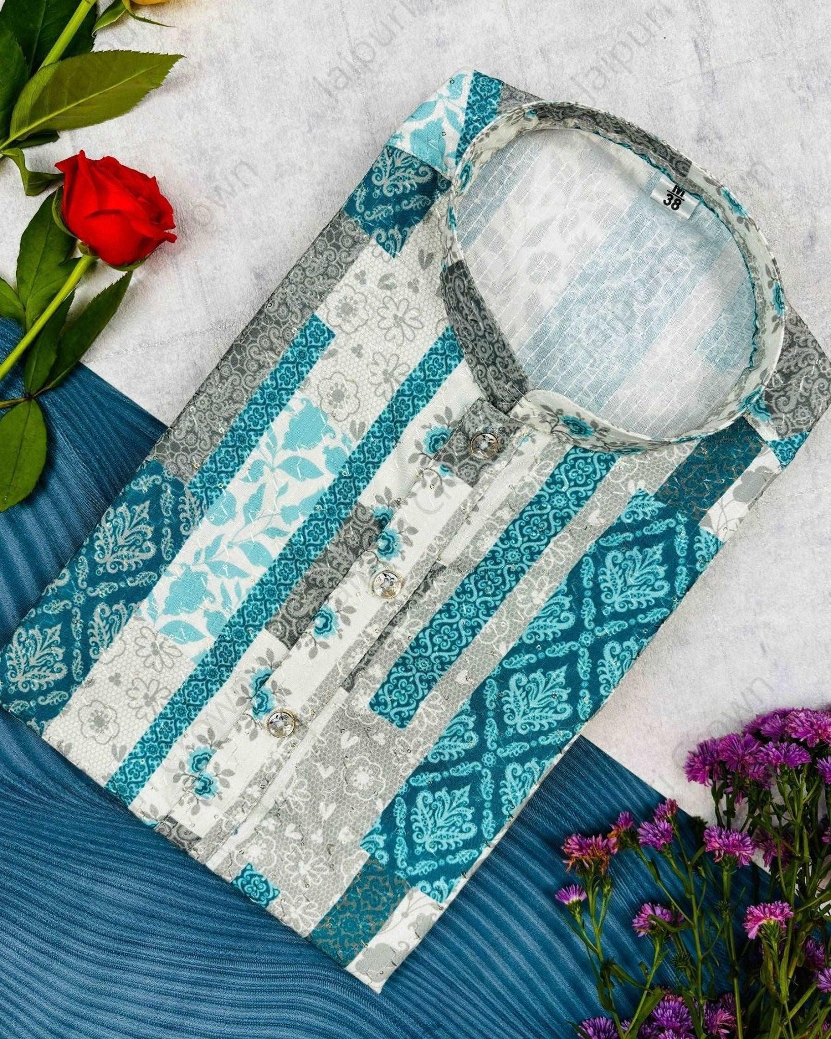 Divine Elegance Printed Kurta - Jaipuri Crown