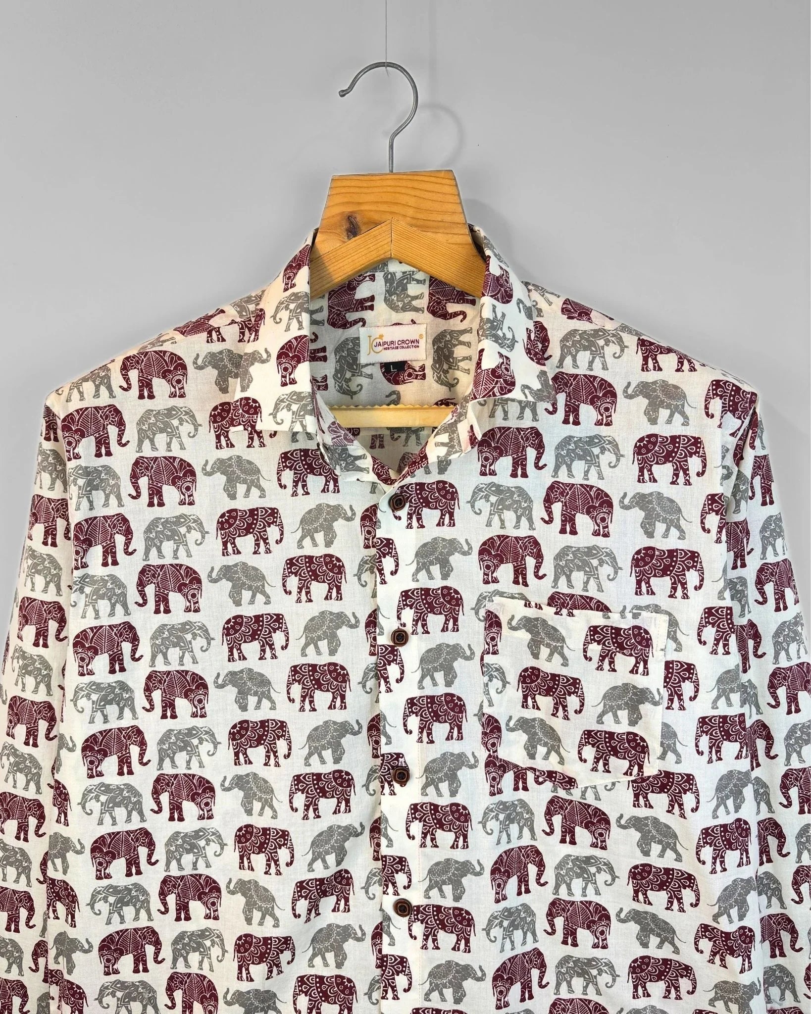 Emperor Elephants - Pure Cotton Shirt - Jaipuri Crown