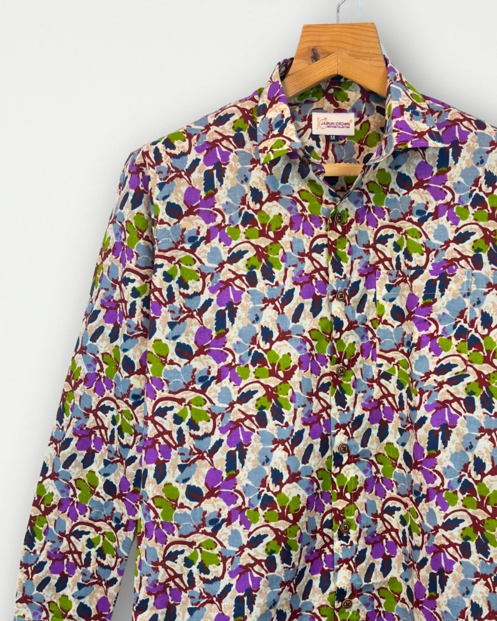 Floral Breeze - Pure Cotton Shirt - Jaipuri Crown