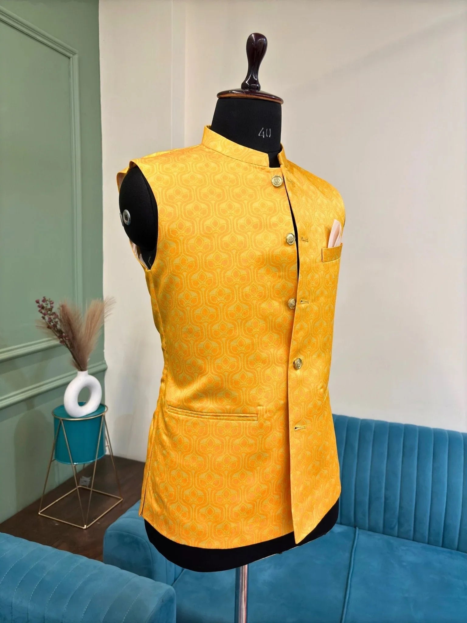 Golden Monarch Modi Jacket - Jaipuri Crown