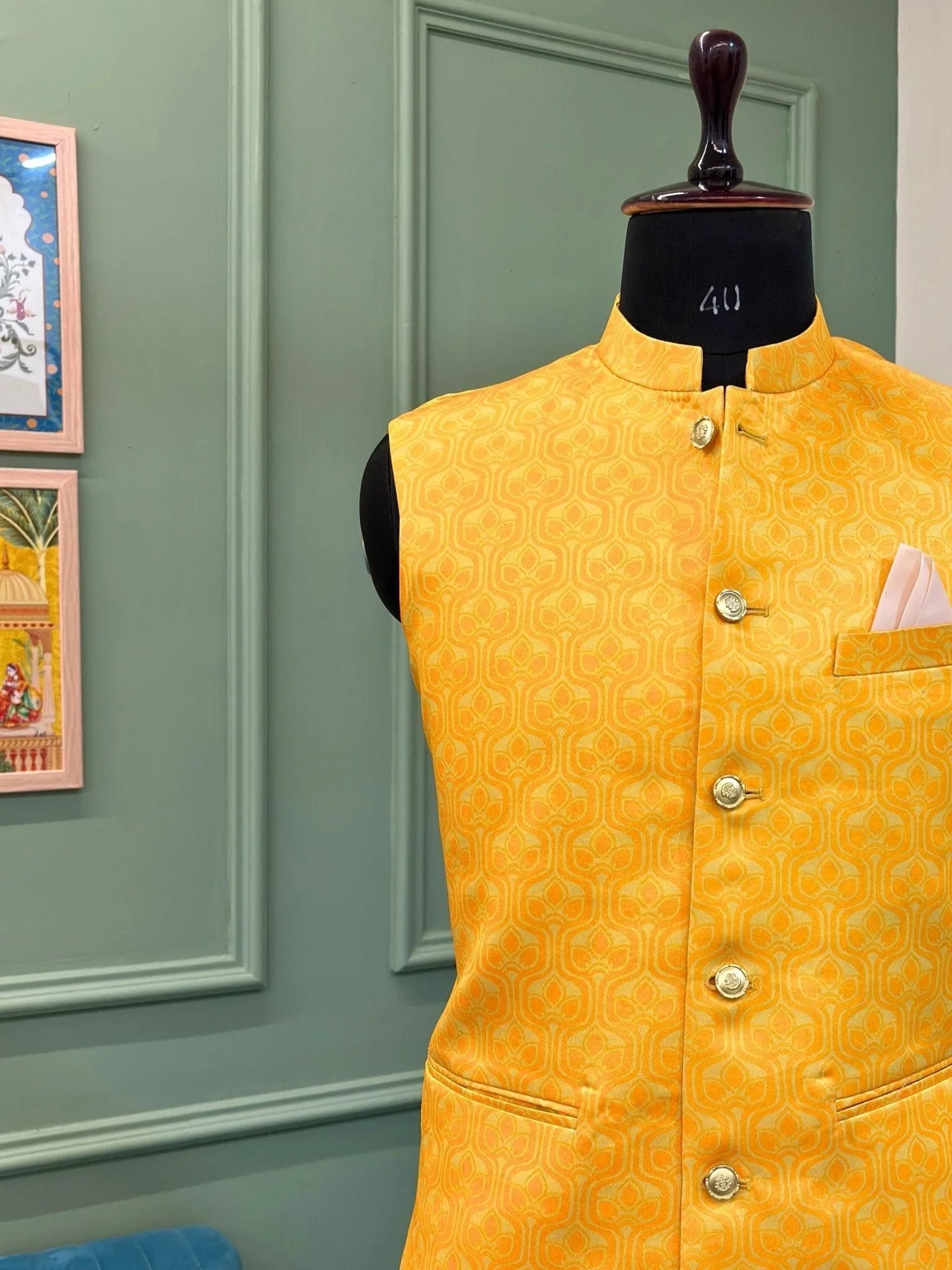 Golden Monarch Modi Jacket - Jaipuri Crown