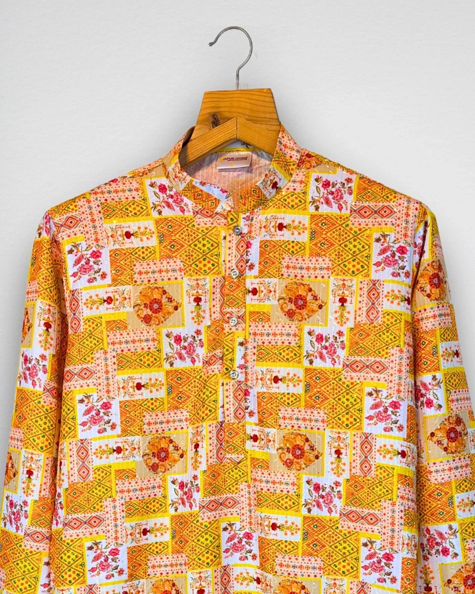 Golden Sunburst Kurta - Jaipuri Crown