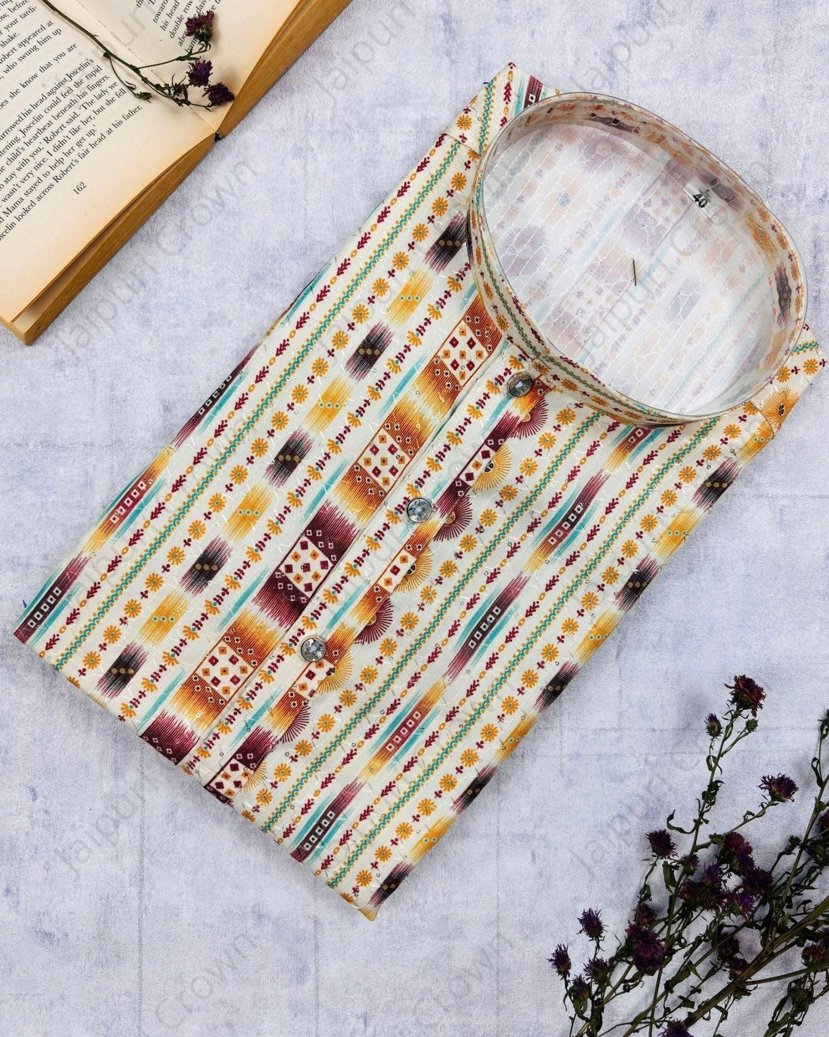 Gota Patti Printed Kurta - Jaipuri Crown