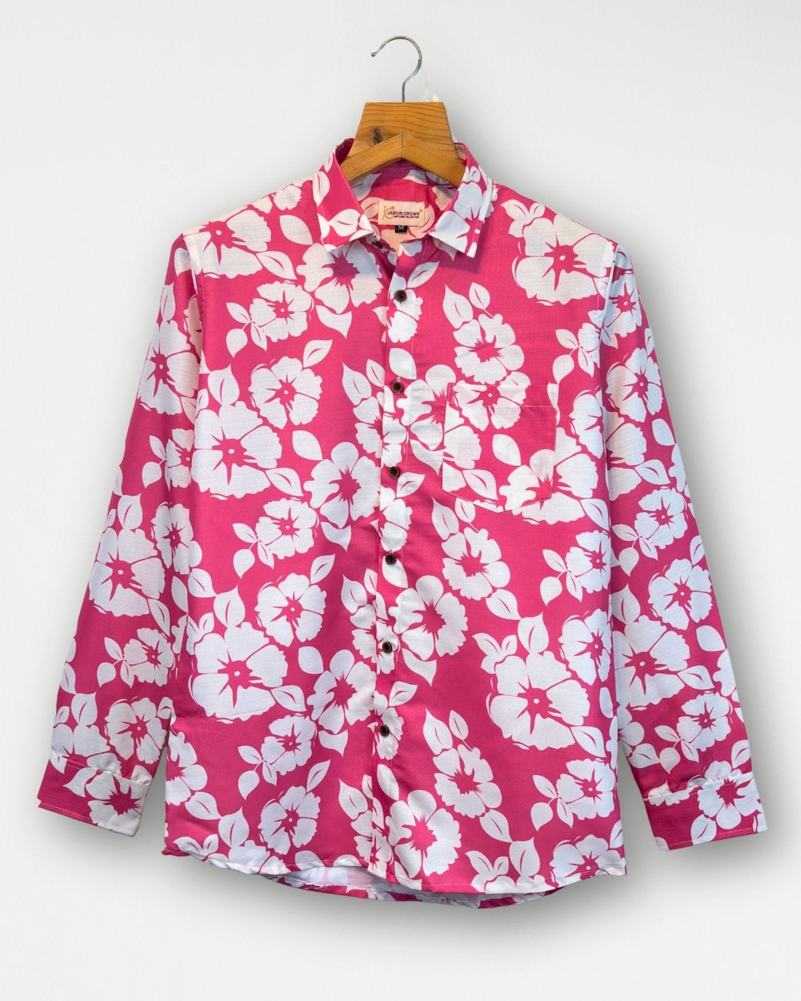 Hibiscus Heat Full Sleeve Printed Shirt - Jaipuri Crown