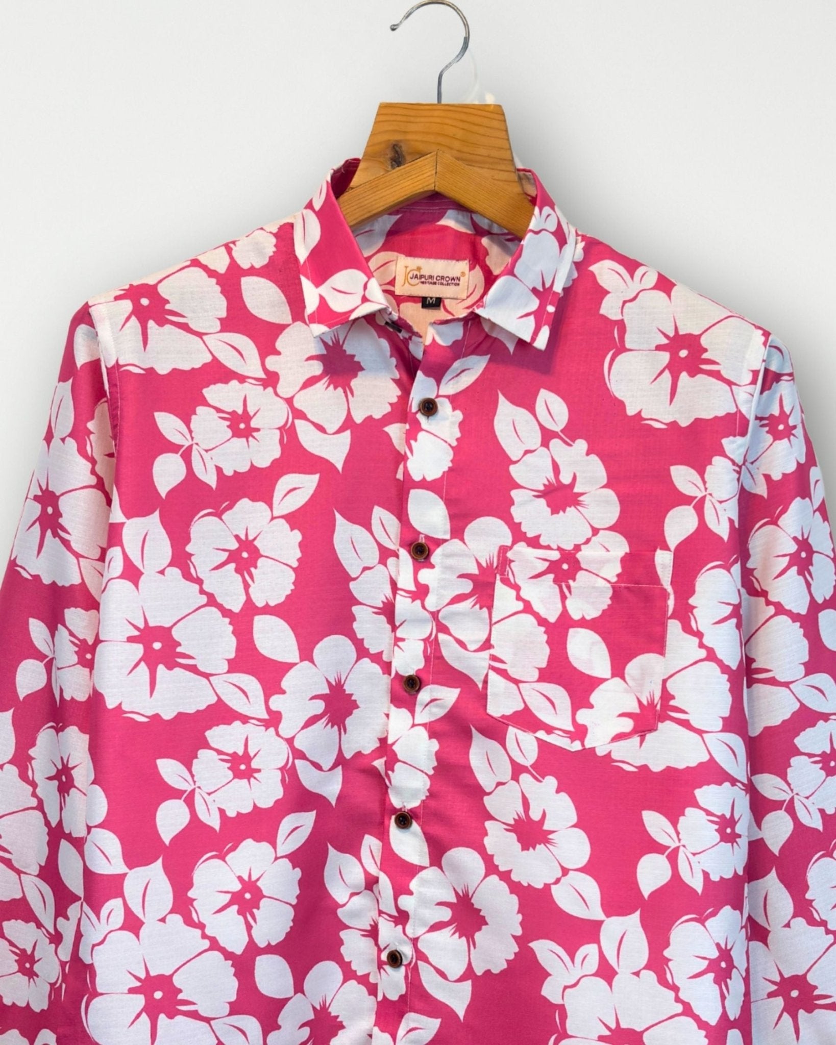 Hibiscus Heat Full Sleeve Printed Shirt - Jaipuri Crown