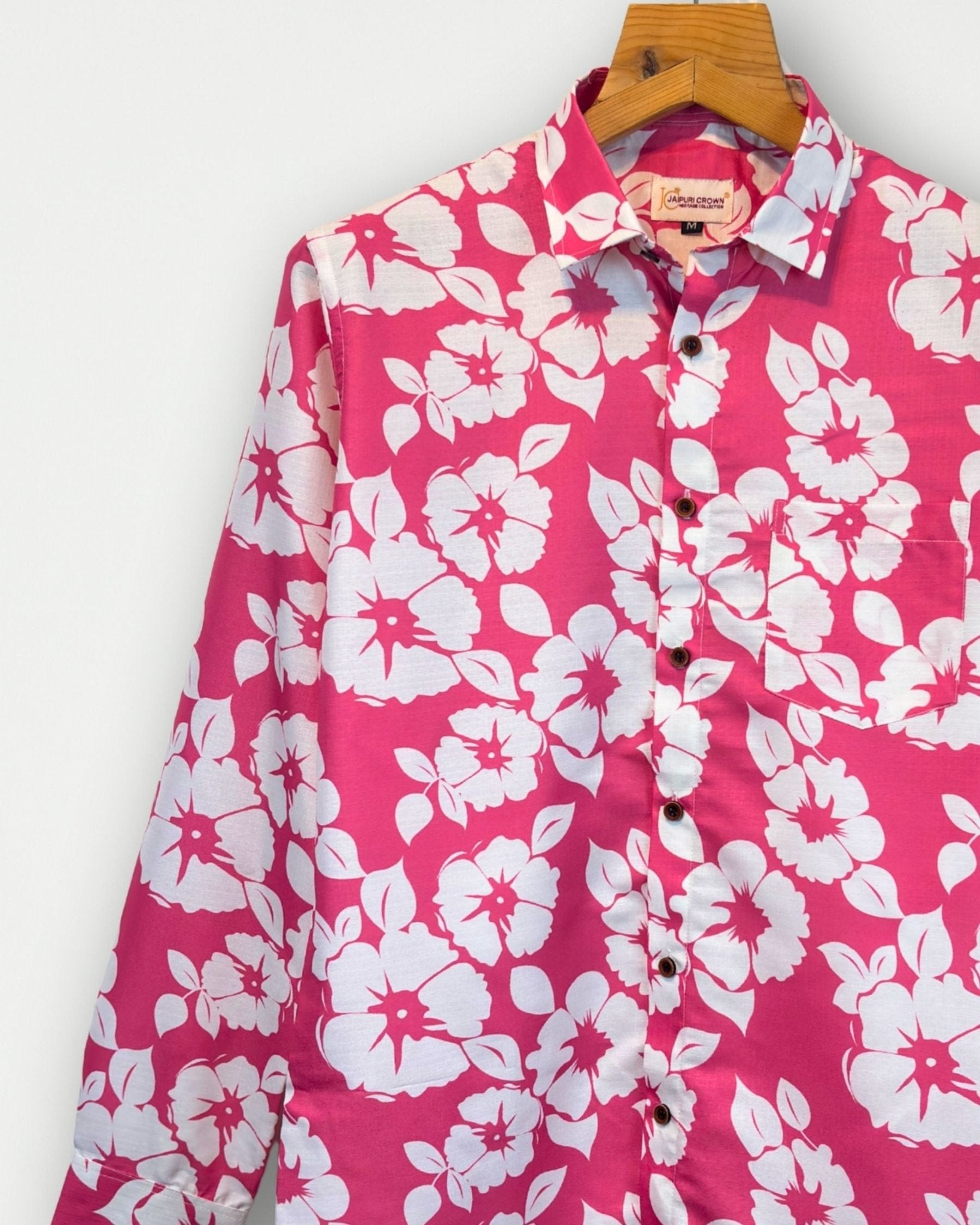 Hibiscus Heat Full Sleeve Printed Shirt - Jaipuri Crown