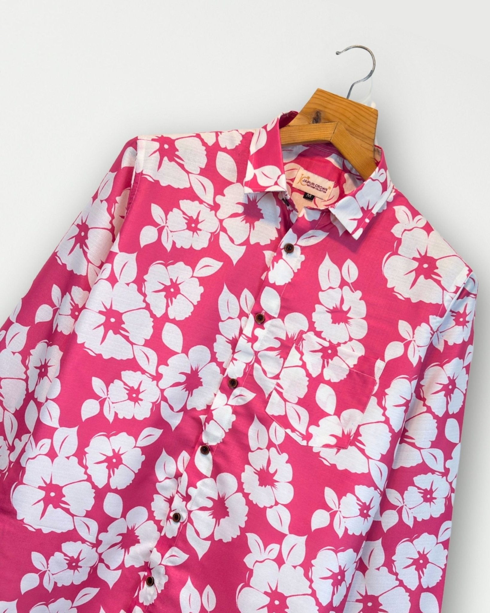 Hibiscus Heat Full Sleeve Printed Shirt - Jaipuri Crown