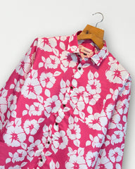 Hibiscus Heat Full Sleeve Printed Shirt - Jaipuri Crown