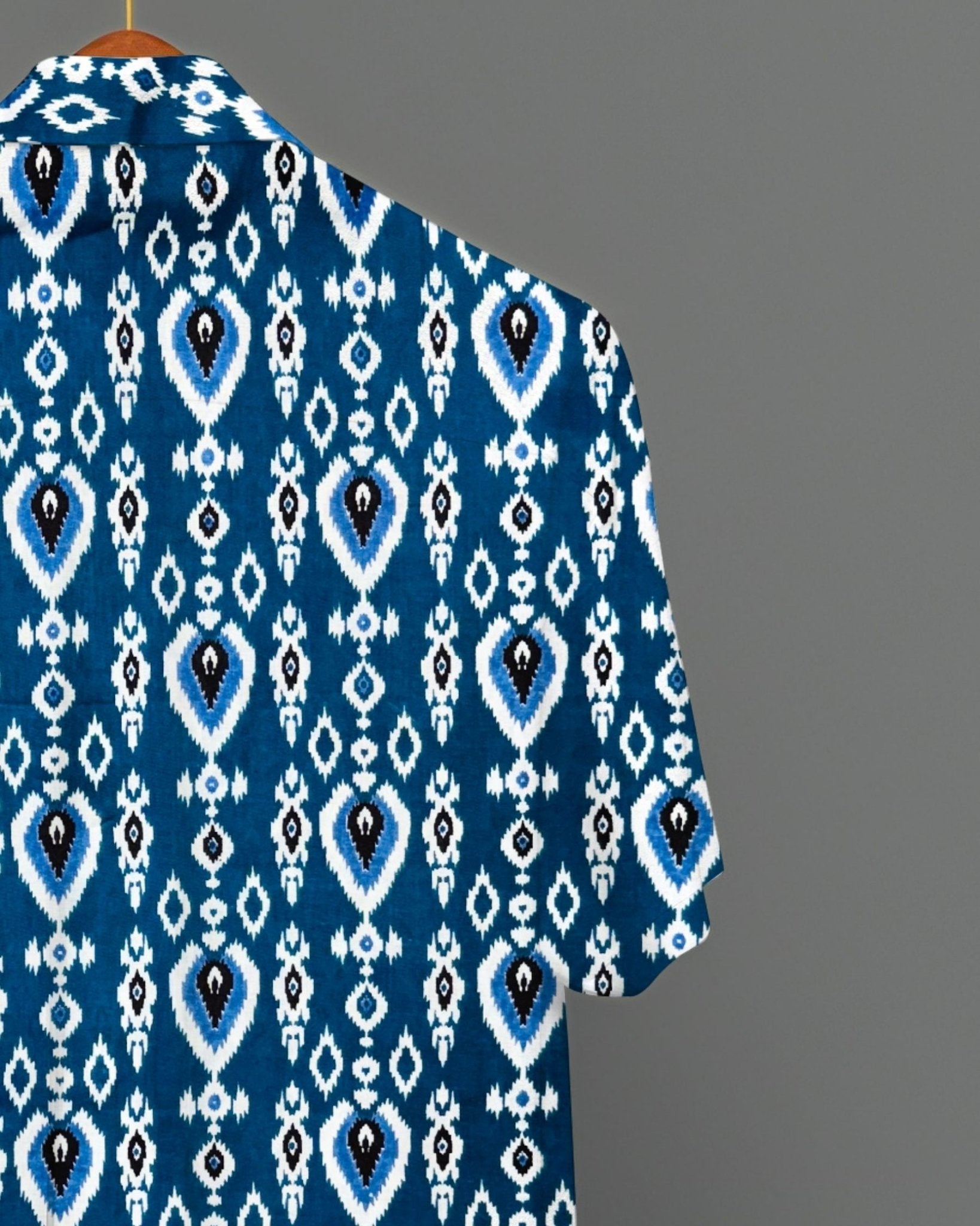 Ikat Ice – Half Sleeve Cotton Shirt - Jaipuri Crown