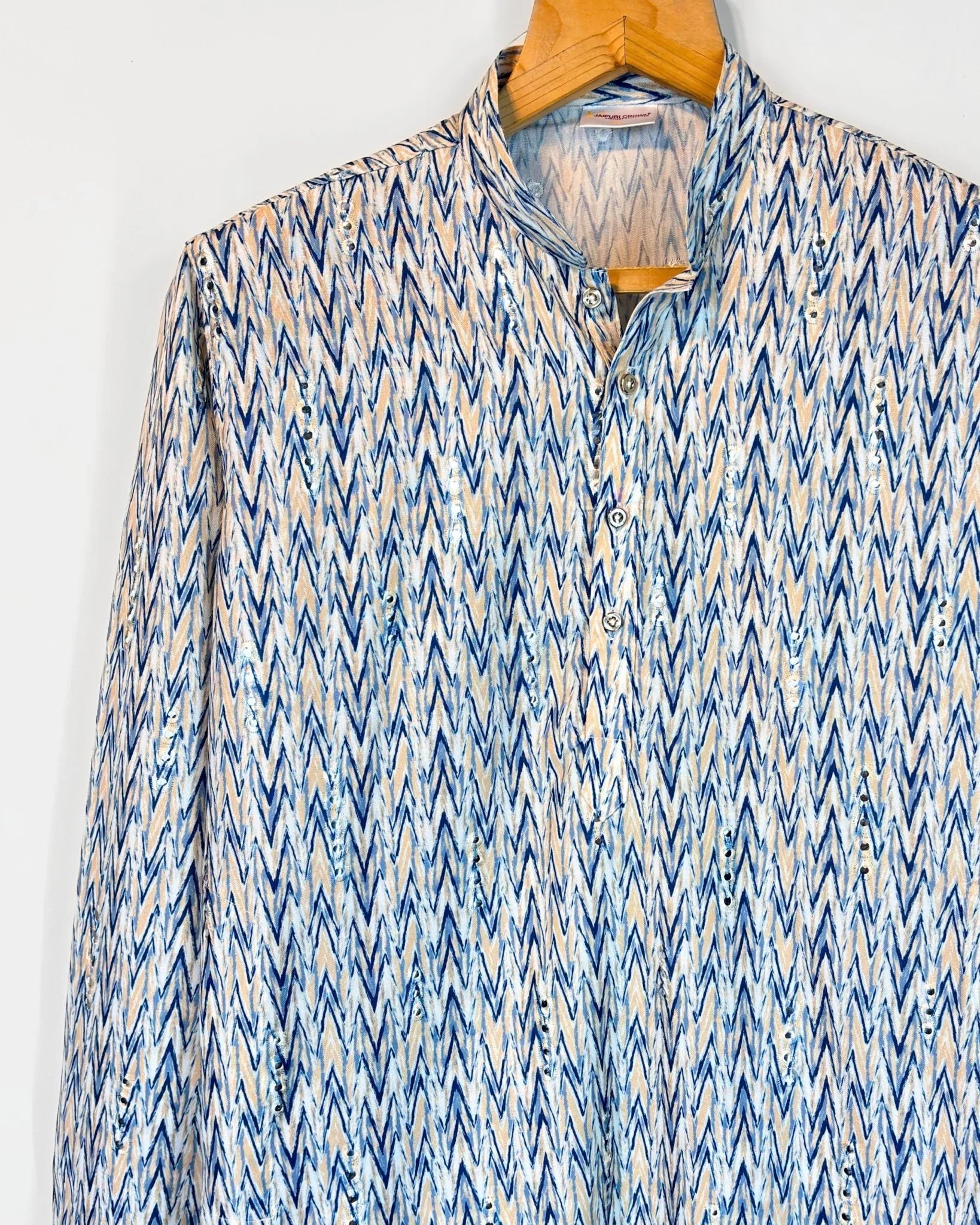 Indigo Mirror Work Kurta - Jaipuri Crown