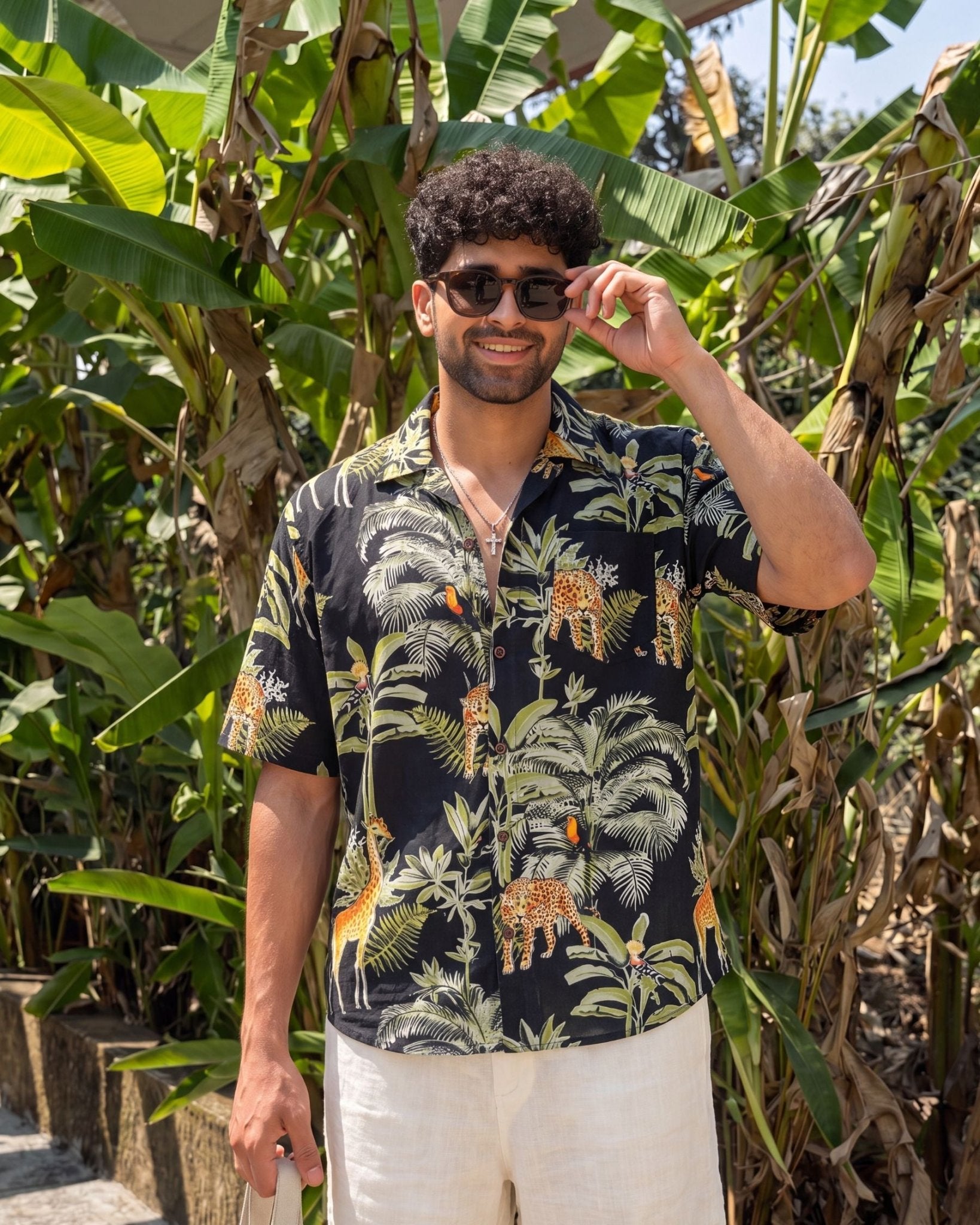 Jungle Vibes β Printed Cotton Half Sleeve Shirt - Jaipuri Crown