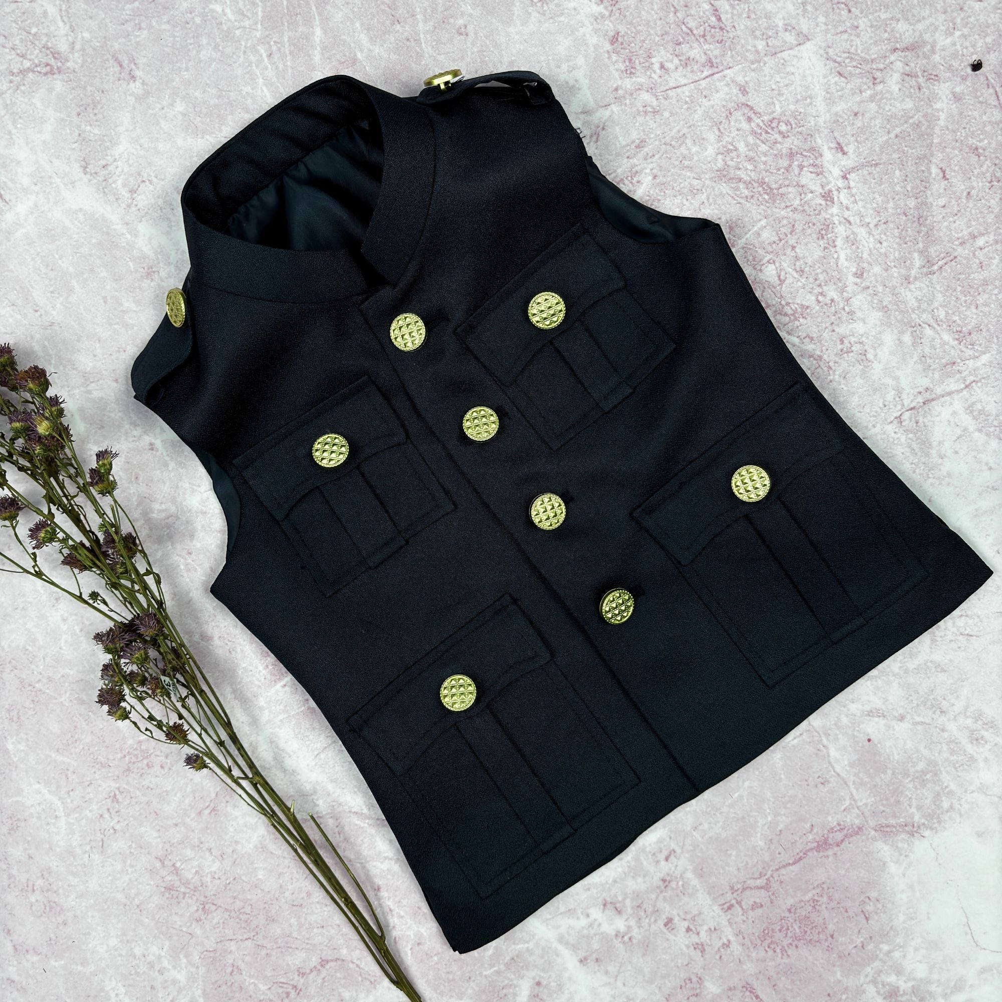 Kid's Hunting Jacket - Black - Jaipuri Crown