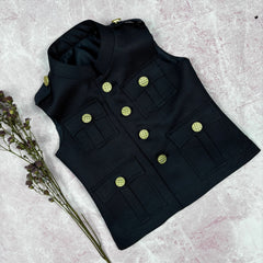 Kid's Hunting Jacket - Black - Jaipuri Crown