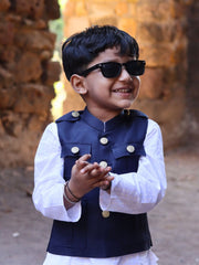 Kid's Hunting Jacket - Blue - Jaipuri Crown