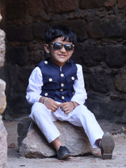 Kid's Hunting Jacket - Blue - Jaipuri Crown