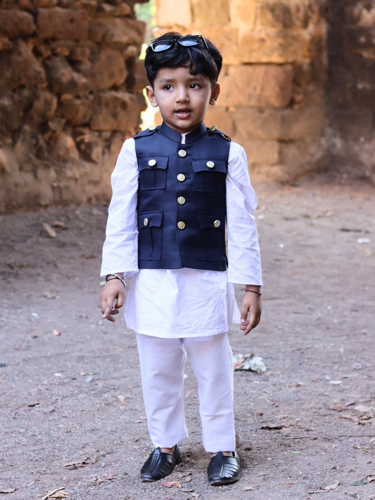 Kid's Hunting Jacket - Blue - Jaipuri Crown