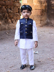 Kid's Hunting Jacket - Blue - Jaipuri Crown