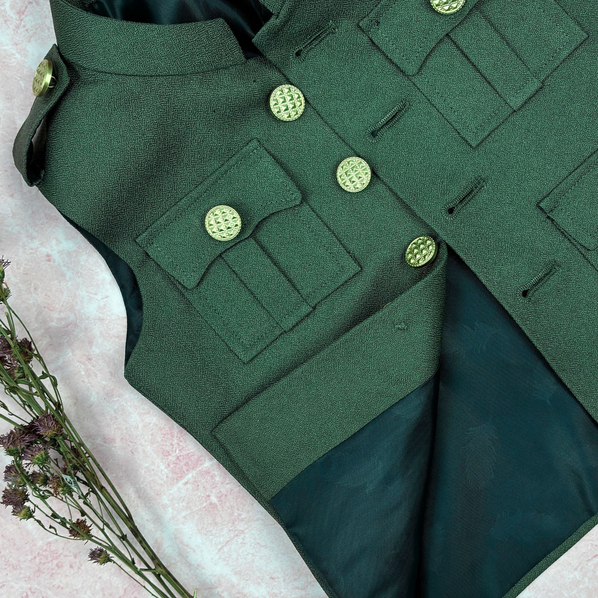 Kid's Hunting Jacket - Green - Jaipuri Crown
