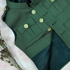 Kid's Hunting Jacket - Green - Jaipuri Crown