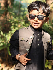 Kid's Hunting Jacket - Olive Green - Jaipuri Crown