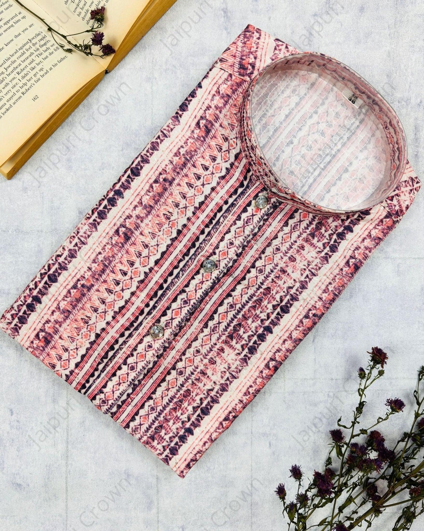 Kutch Embroidery Printed Kurta - Jaipuri Crown